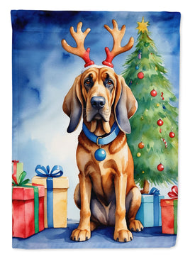 Bloodhound Christmas Reindeer House Flag