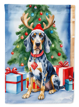 Bluetick Coonhound Christmas Reindeer House Flag