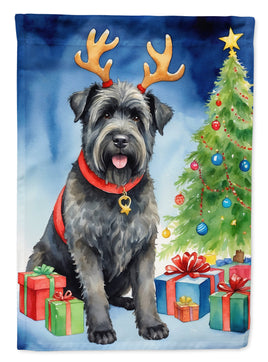 Bouvier des Flandres Christmas Reindeer House Flag