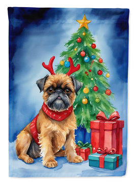 Brussels Griffon Christmas Reindeer House Flag