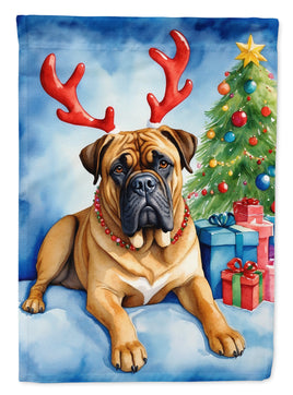 Bullmastiff Christmas Reindeer House Flag