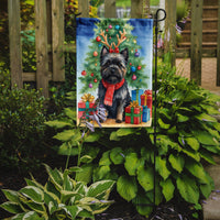 Black Cairn Terrier Christmas Reindeer Garden Flag