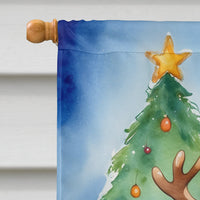 Cavalier Spaniel Christmas Reindeer House Flag