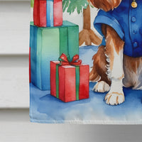 Cavalier Spaniel Christmas Reindeer House Flag