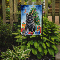 Black Chow Chow Christmas Reindeer Garden Flag