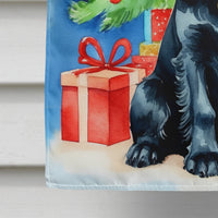 Black Cocker Spaniel Christmas Reindeer House Flag