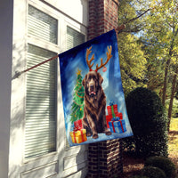 Chocolate Christmas Reindeer House Flag