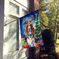 Welsh Springer Spaniel Christmas Reindeer House Flag