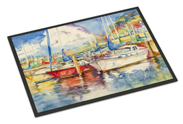 Three Boats Sailboats Indoor or Outdoor Mat 24x36 JMK1034JMAT