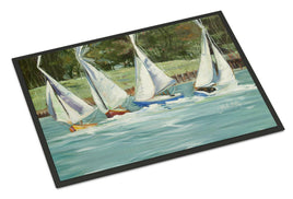 Sailboats on the bay Indoor or Outdoor Mat 24x36 JMK1035JMAT