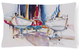 Sailboats in Dry Dock Canvas Fabric Decorative Pillow JMK1039PW1216