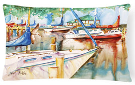 Sailboats at the Gazebo Canvas Fabric Decorative Pillow JMK1043PW1216