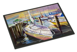 Sailboats at the Fairhope Yacht Club Docks Indoor or Outdoor Mat 24x36