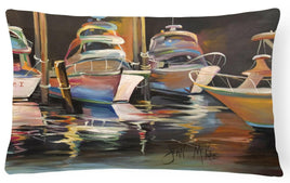 Sea Chase Deep Sea Fishing Boats Canvas Fabric Decorative Pillow JMK1076PW1216