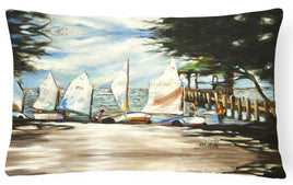 Sailing Lessons Sailboats Canvas Fabric Decorative Pillow JMK1077PW1216