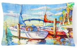 Towering Q Sailboat Canvas Fabric Decorative Pillow JMK1088PW1216