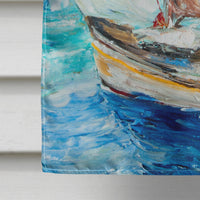 Sailboats in Blue Flag Canvas House Size JMK1153CHF