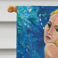 Blonde Mermaid Flag Canvas House Size JMK1179CHF