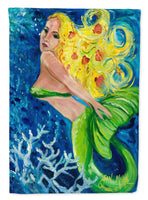 Blonde Mermaid Flag Canvas House Size JMK1179CHF