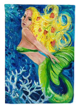 Blonde Mermaid Flag Canvas House Size JMK1179CHF