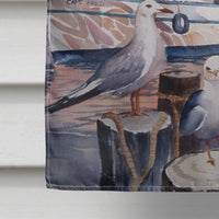 Sea Gulls and shrimp boats Flag Canvas House Size JMK1196CHF