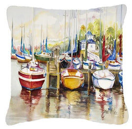 Paradise Sailboats Canvas Fabric Decorative Pillow