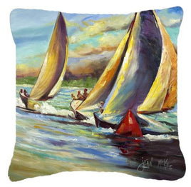 Knost Reggata Sailboats Canvas Fabric Decorative Pillow