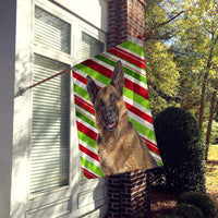 Candy Cane Holiday Christmas German Shepherd Flag Canvas House Size KJ1173CHF