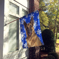 Winter Snowflakes Holiday German Shepherd Flag Canvas House Size KJ1180CHF