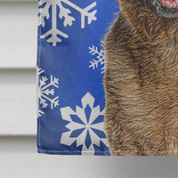 Winter Snowflakes Holiday German Shepherd Flag Canvas House Size KJ1180CHF