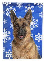 Winter Snowflakes Holiday German Shepherd Flag Canvas House Size KJ1180CHF