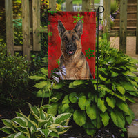 Red Snowflakes Holiday Christmas  German Shepherd Flag Garden Size KJ1187GF