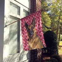 Hearts Love and Valentine's Day German Shepherd Flag Canvas House Size KJ1194CHF