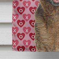 Hearts Love and Valentine's Day German Shepherd Flag Canvas House Size KJ1194CHF