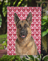 Hearts Love and Valentine's Day German Shepherd Flag Garden Size KJ1194GF