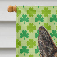 St. Patrick's Day Shamrock German Shepherd Flag Canvas House Size KJ1201CHF