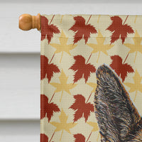 Fall Leaves German Shepherd Flag Canvas House Size KJ1208CHF