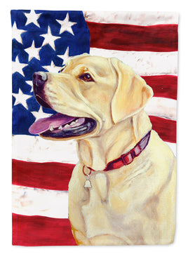 USA American Flag with Labrador Flag Canvas House Size