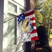 USA American Flag with English Bulldog Flag Canvas House Size