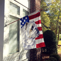 USA American Flag with English Bulldog Flag Canvas House Size