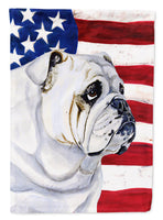 USA American Flag with English Bulldog Flag Canvas House Size