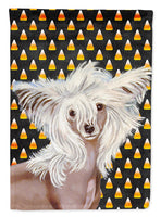 Chinese Crested Candy Corn Halloween Portrait Flag Canvas House Size