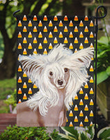 Chinese Crested Candy Corn Halloween Portrait Flag Garden Size