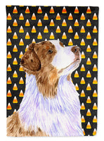 Australian Shepherd Candy Corn Halloween Portrait Flag Canvas House Size