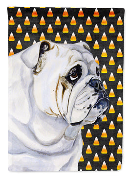 Bulldog English Candy Corn Halloween Portrait Flag Canvas House Size