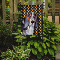 Basset Hound Candy Corn Halloween Portrait Flag Garden Size