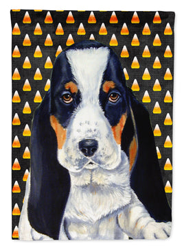 Basset Hound Candy Corn Halloween Portrait Flag Canvas House Size