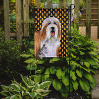 Bearded Collie Candy Corn Halloween Portrait Flag Garden Size