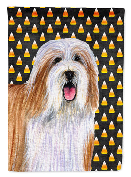 Bearded Collie Candy Corn Halloween Portrait Flag Garden Size