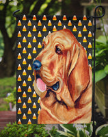 Bloodhound Candy Corn Halloween Portrait Flag Garden Size